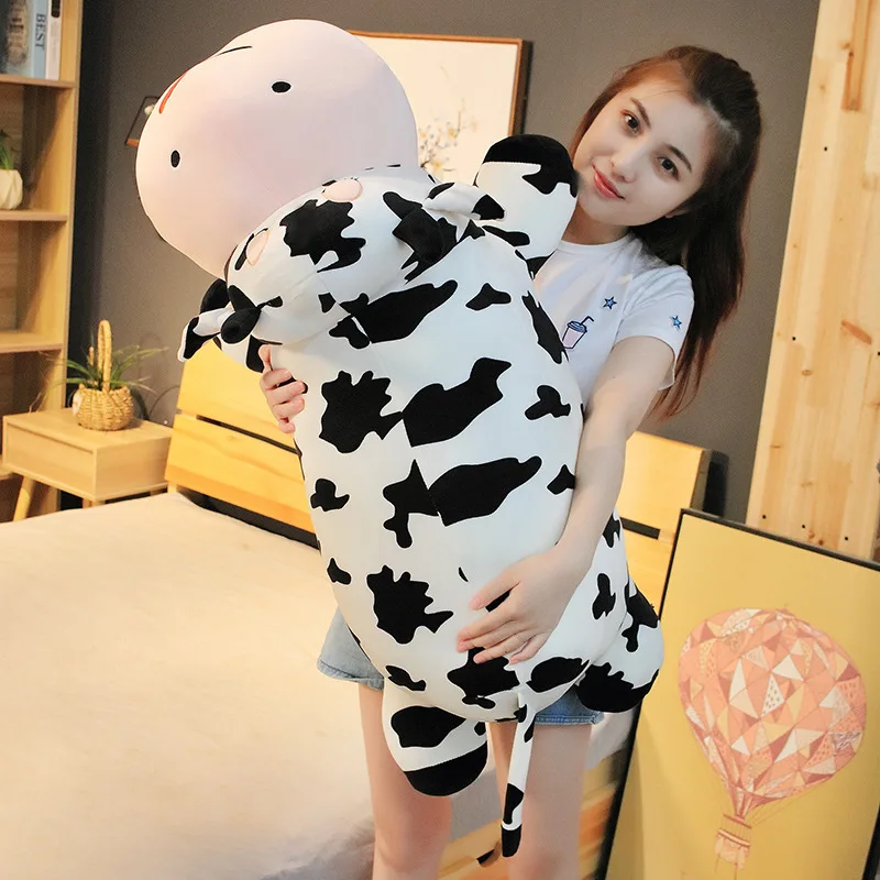 80-120cm Giant Size Lying Cow Soft Plush Sleep Pillow Stuffed Cute Animal Cattle Plush Toys Lovely Girls Gift