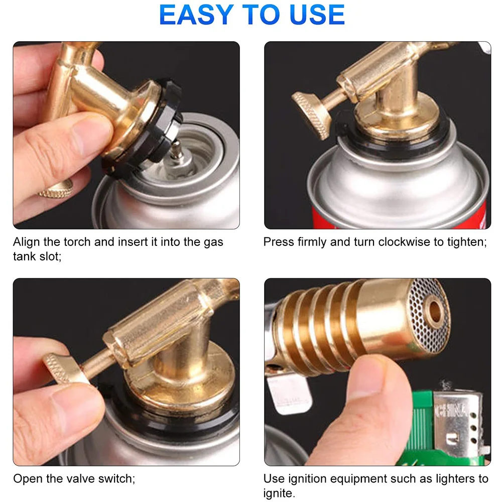 Brass Gas Torch Brazing Solder Nozzles Durable Welding Heating Burner Propane Torch Head Pencil Flame Gun for Cylinders