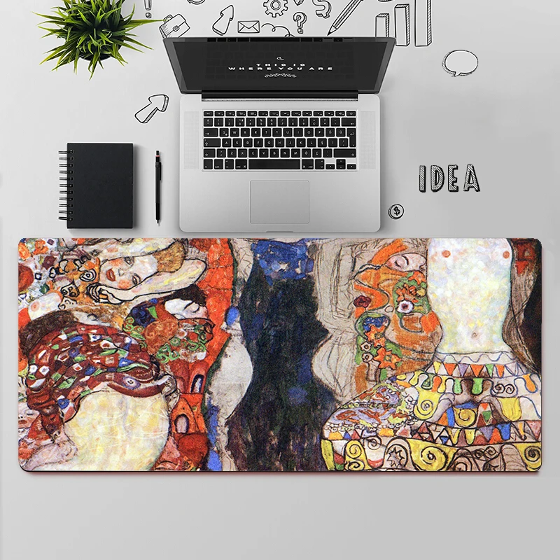 Gaming Mouse Pad Large Mouse Pad PC Gamer Computer Mouse Mat Big Mousepad The Kiss Gustav Klimt XXL Keyboard Desk Mat Mause Pad