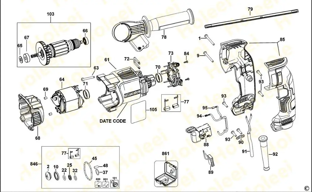 O Nhẫn DEWALT D25033 D25132 D25133 D25134 D25143 D25144 D25262 D25263 DCH033 DCH133 N264672