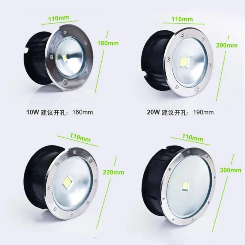 10pcs/lot High Quality Outdoor Lighting 20W COB LED Underground Light, Waterproof IP67 12v 24v Or AC85-265V