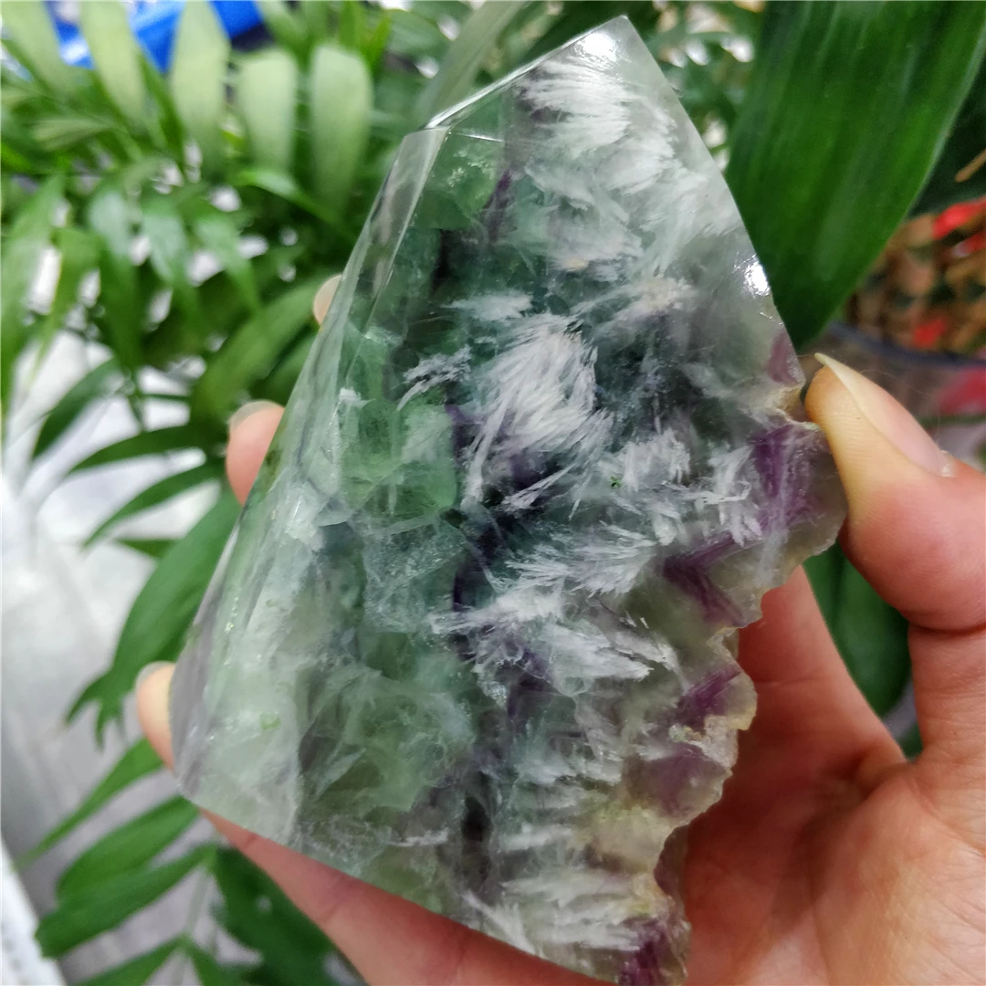 

Natural Raw Rough Snowflake Fluorite Crystal Single Point Decorative Stones And Minerals Healing Bulk Slabs Reiki Ornament Gems