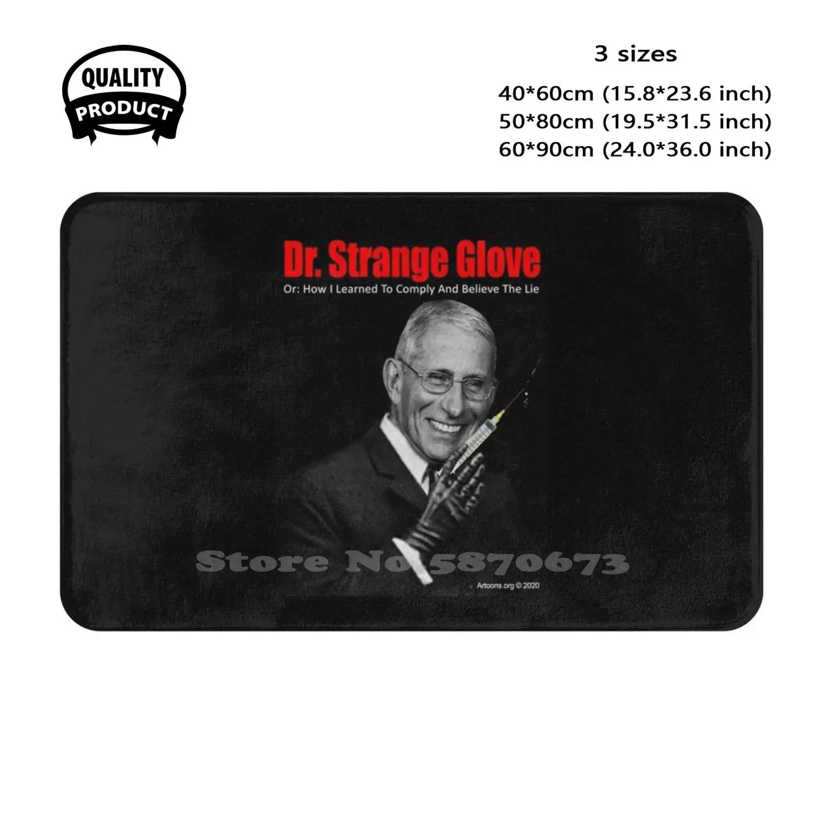 Dr. Strange Glove Soft Cushion Home Carpet Door Mat Car Rug Anthony Fauci Dr Fauci Immunology Vaccines Vaccinations Plague