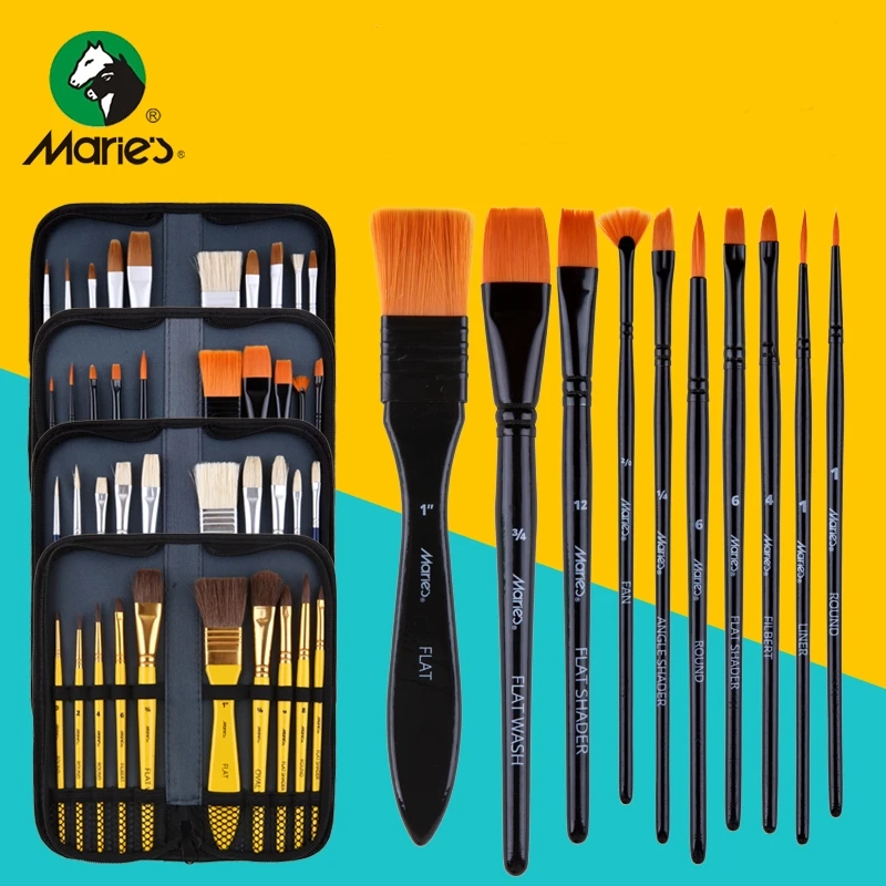 

11pcs Oil paint brush set professional watercolor pen Gouache pen set art special painting acrylic brush horse hair art supplies