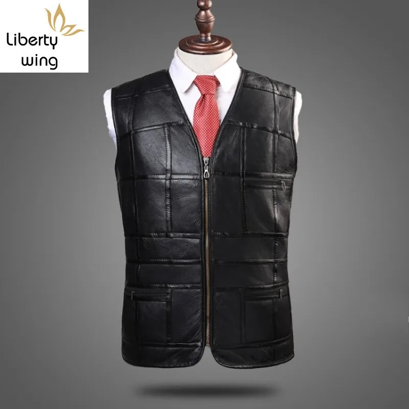 

2020 New Fashion Tank Top Wool Liner Warm Real Sheepskin Genuine Leather Fleece Vest Mens Suit High Quality Jacket Man