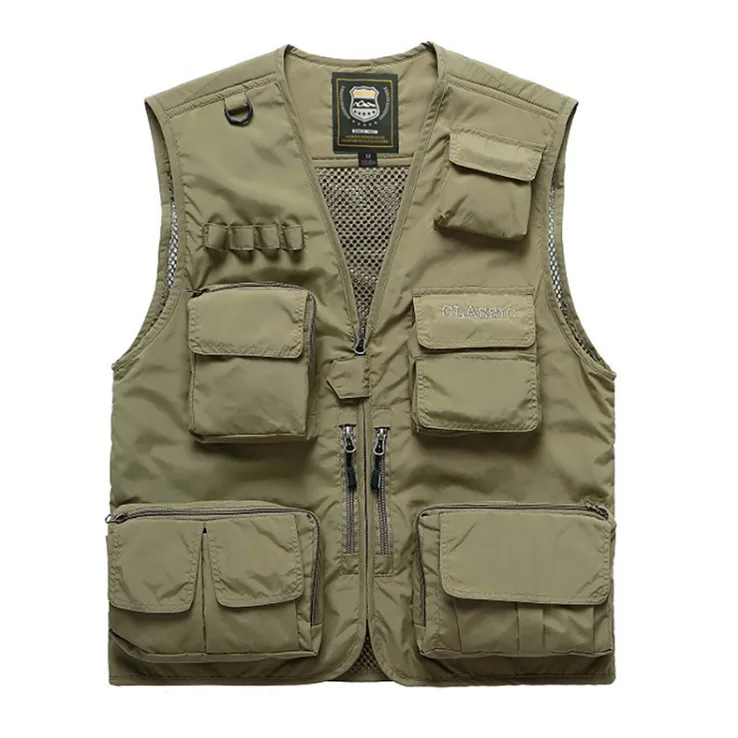 

Spring Autumn Multi-pockets Casual Vest Men Professional Photography Cameraman Mesh Vest for Reporter Vests Waistcoat