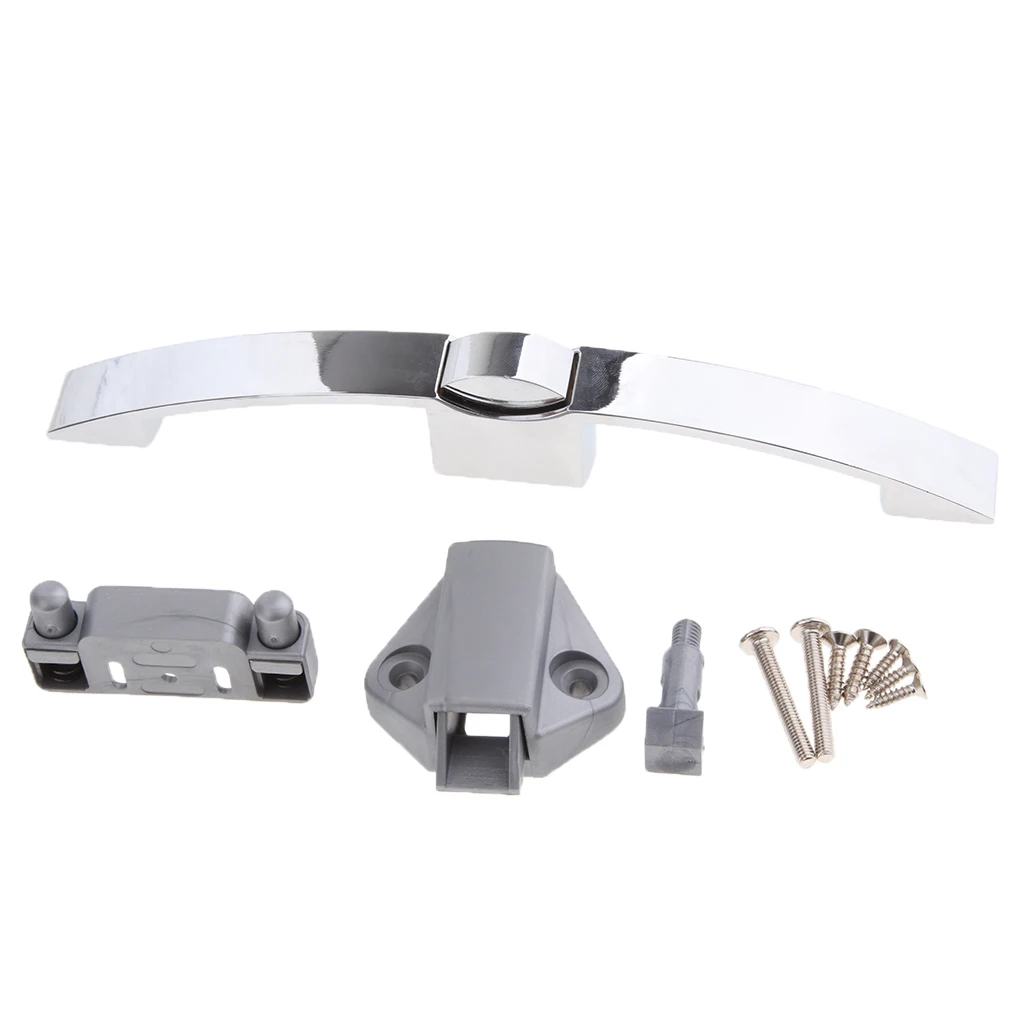 Pull Handle Latch Lock Knob Push Button Camper Caravan Button Pull Lock for Furniture Cupboard Door Cabinet Handle Lock