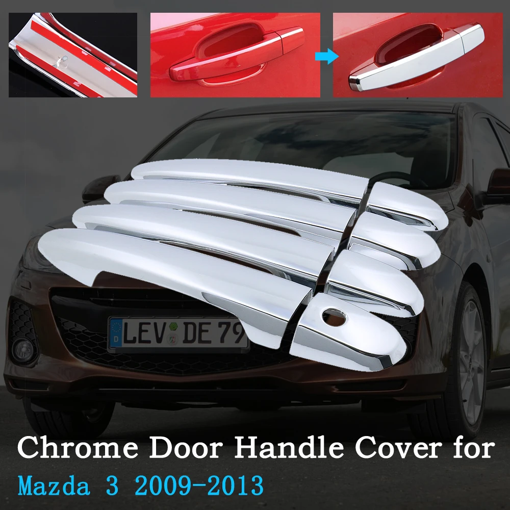 

Chrome Car Door Handle Cover for Mazda 3 2nd Gen BL Axela 2009~2013 Luxury Trim Set Exterior Car Accessories 2010 2011 2012