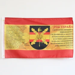 Flag of Spain with the shadow of the Burgundy Cross and the shield of the Spanish Army Legion Flag Banner