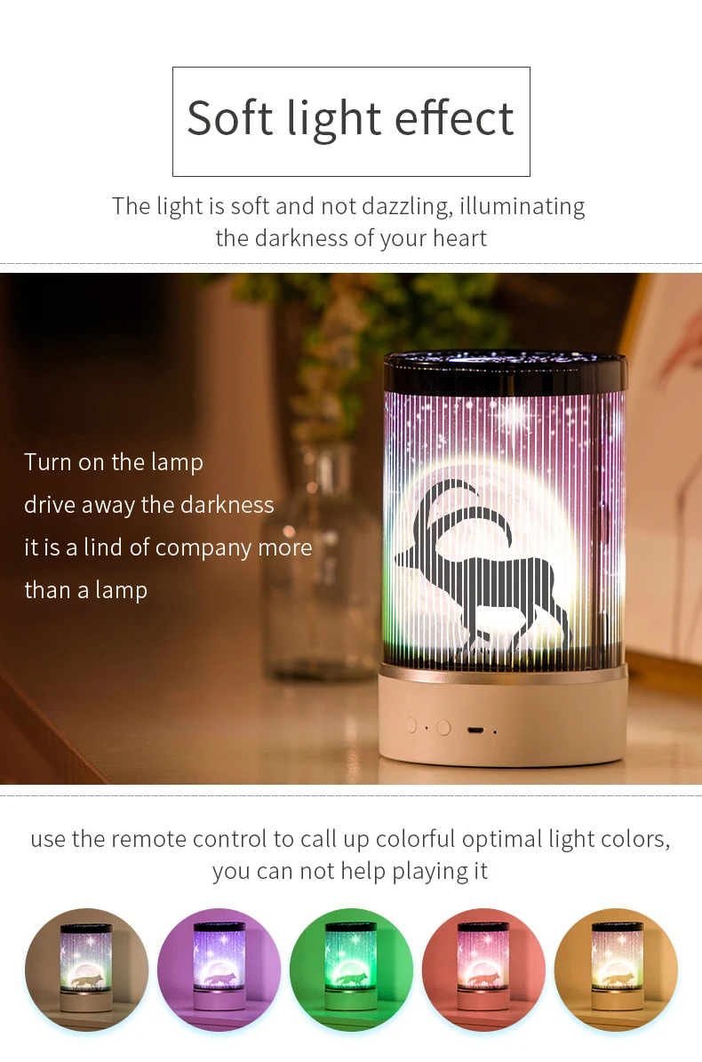 Luz noturna de led anime para quarto e celular usb