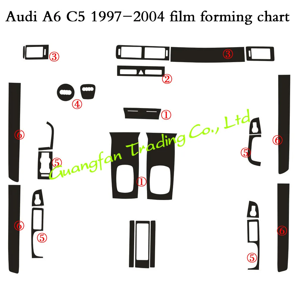 For Audi a6 C5 1997-2004 Self Adhesive Car Stickers Carbon Fiber Vinyl Car stickers and Decals Car Styling Accessories