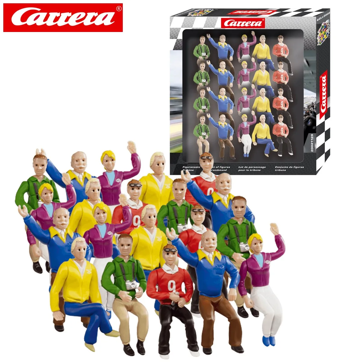 Carrera – Set De Figurines Mécaniciens 1:32, Argent, 7 Pièces, Décoration Pour Circuit De Course