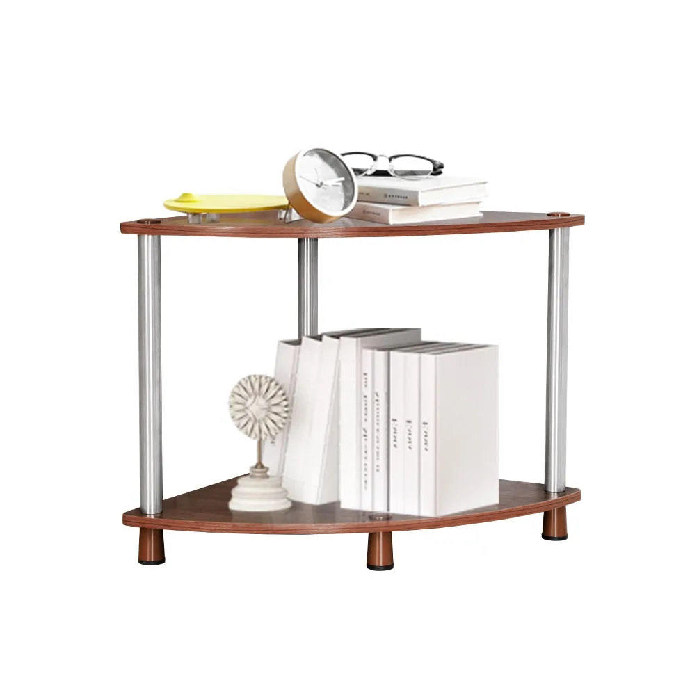 

BAOYOUNI Wooden 2 Tier Standing Corner Shelf Indoor Storage Bookcase Storage Shelf for Office, Living Room, Bathroom,Kitchen