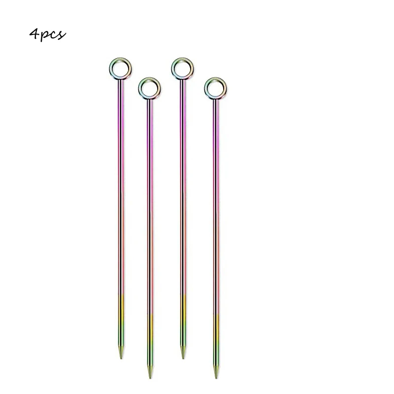 6 Spiedini Da Cocktail In Acciaio Inox – Stuzzicadenti Per Antipasti, Frutta, Panini, Riutilizzabili, 11,3 Cm - 2