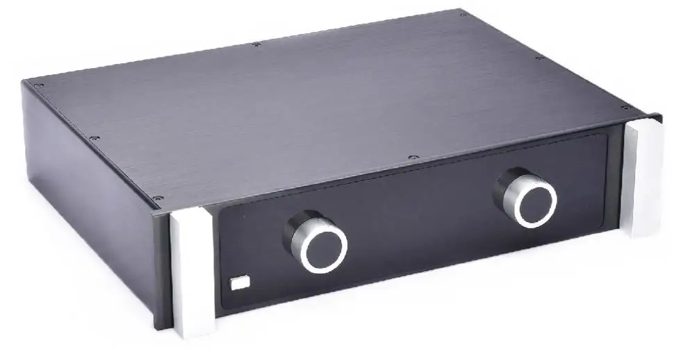 Aluminum Preamplifier Chassis Preamp Enclosure Amplifier Audio Case Diy Box  with Aluminum knob 430*90*308MM 4309