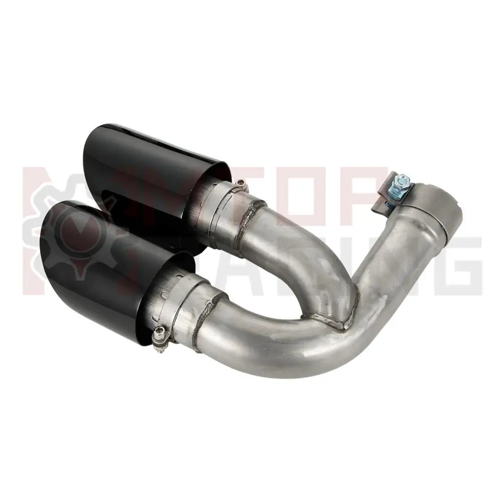 Exhaust Muffler Pipe For Porsche Cayenne 3.0T 2018 2019 Dual Tips Gloss Black