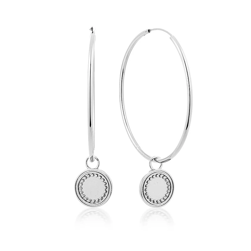 925 Sterling Silver Ear Buckle New Women Hoop Earrings Big Circle 57mm High Quality Jewelry For Fashion Ladies Birthday Gifts