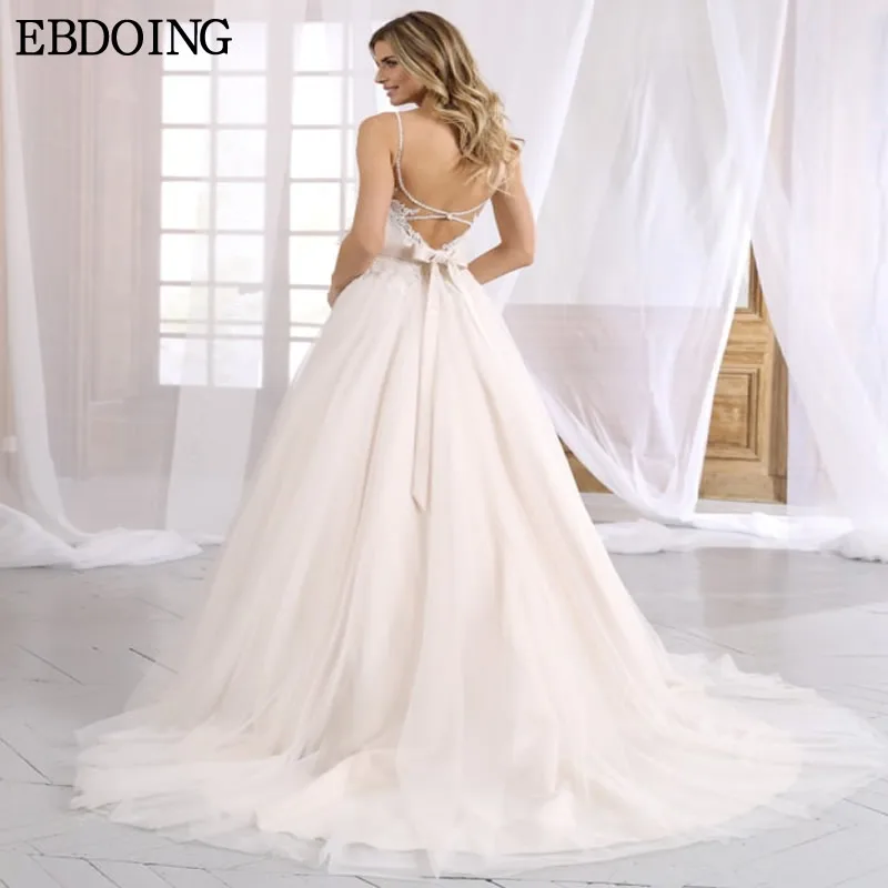 Vestido De Novia De corte en A para Novia, escote en forma De corazón, tirantes finos, largo hasta el suelo, talla grande