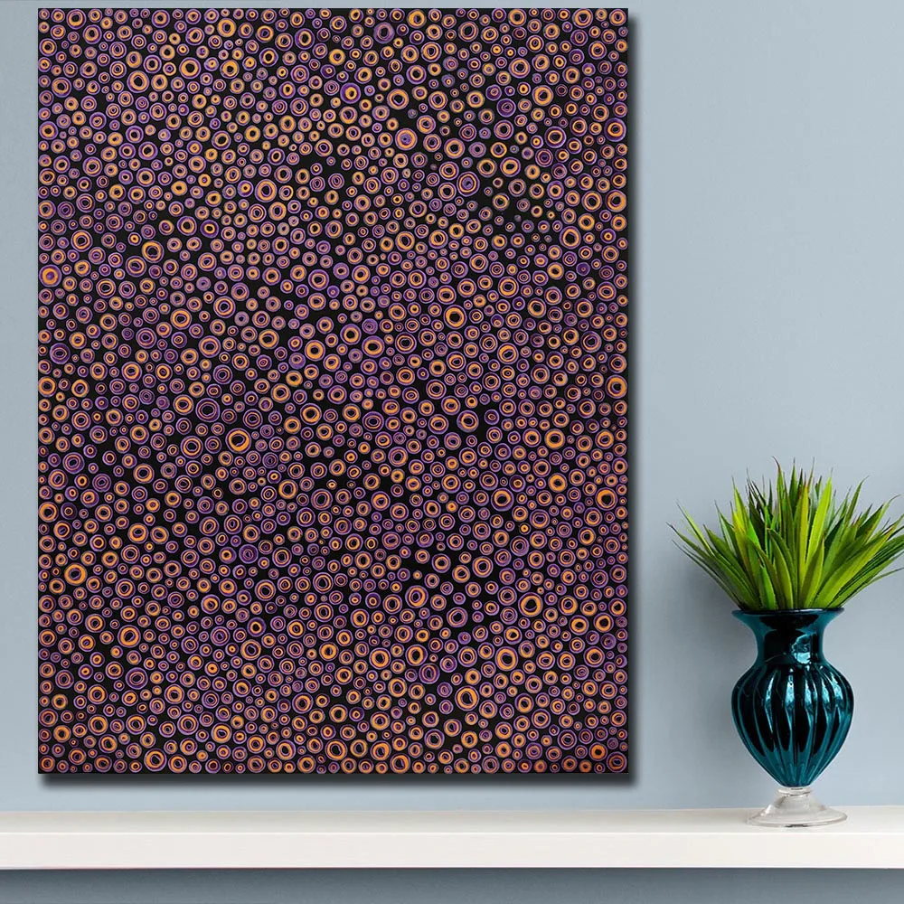 Drucken Sie Ölgemälde Wandgemälde Yayoi Kusama Infinity Double Dots Home Dekorative Wandkunst Bild für Wohnzimmer Gemälde