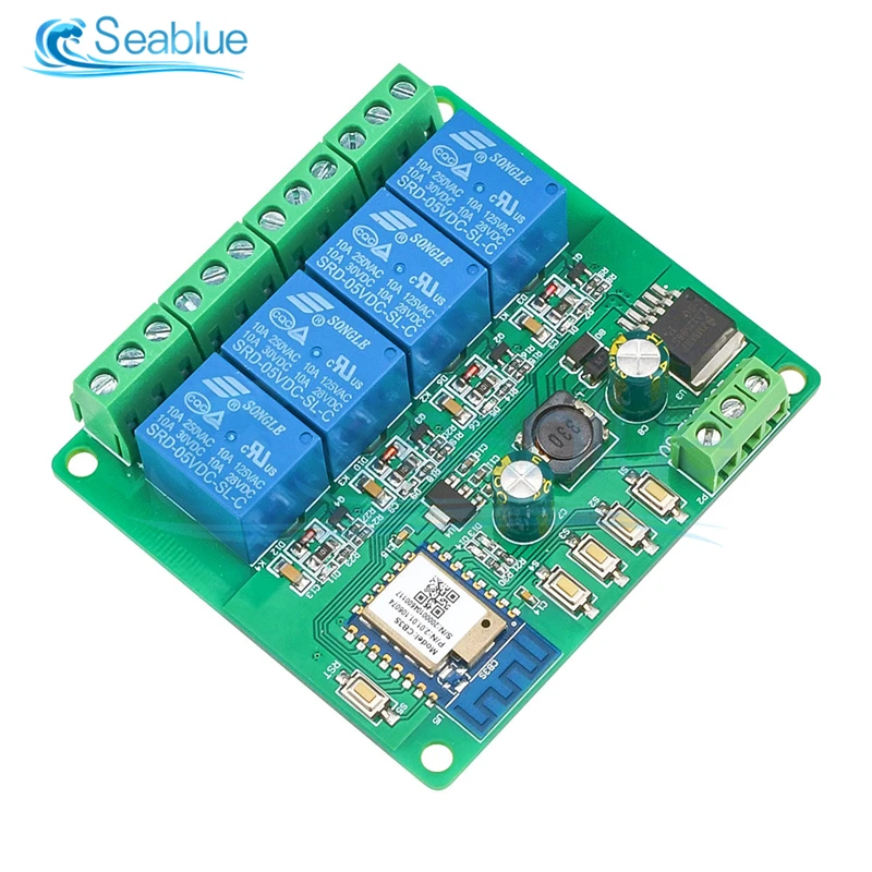 For Tuya 4 Way WiFi Remote Relay Module Mobile APP Control Intelligent Switch WiFi Development Board of Intelligent Internet