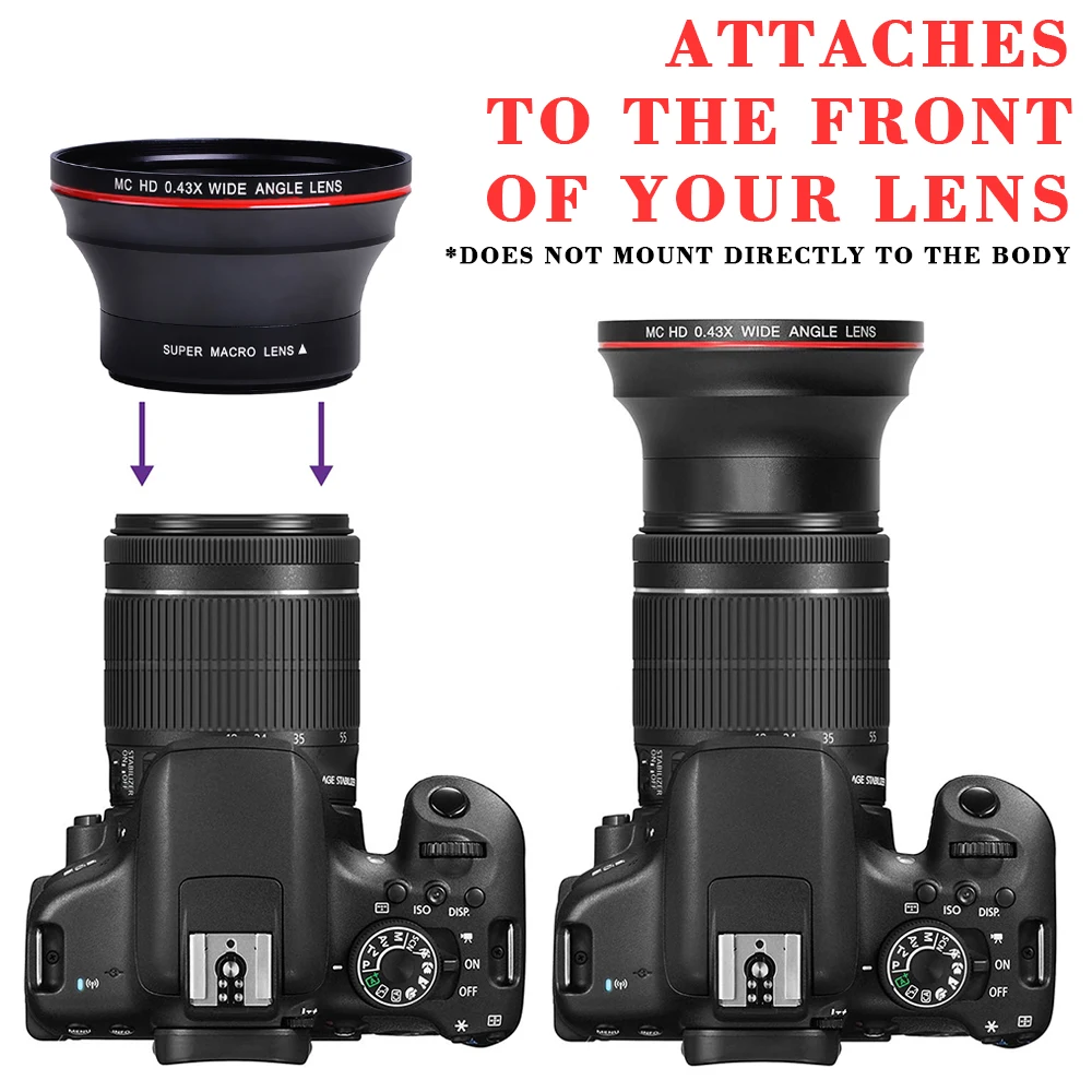 55mm 0.43x Professional HD Wide Angle Lens (w/Macro Portion) for Sony Alpha SLT-A99V, A99II, A99, A77II, A77, A68, A58 A57 A65