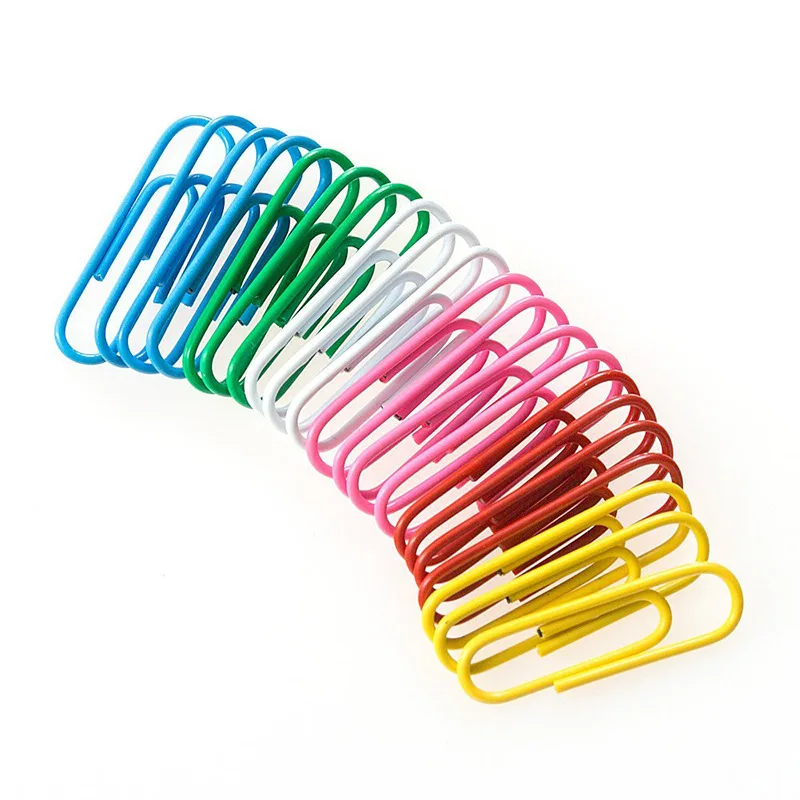 50/100pcs 50mm large color plastic coated paper clip cartoon paper clip spinacze biurowe