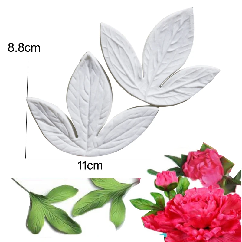 NEW Peony Leaf Petal Silicone Mold Veiners Fondant Mould Clay Gumpaste Mold, Sugarcraft Tools Cake Decorating Tools M2817