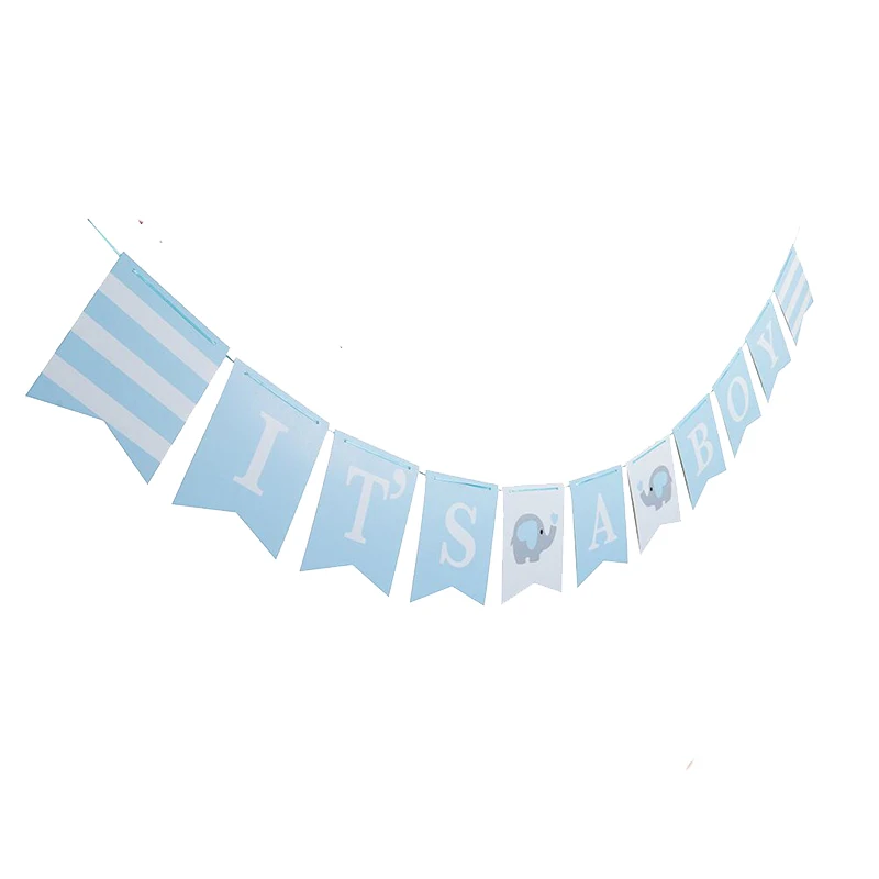 It's A Boy It's A Girl Elephant Banner Bunting Christening Garland Baby Shower Gender Reveal Party Decorations for Baby Boy Girl image 6
