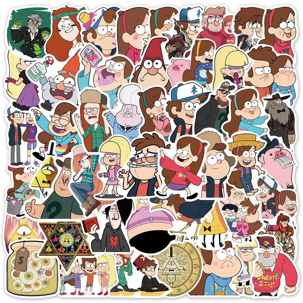 10/30/50PCS Cartoon Gravity Falls Stickers Waterproof Graffiti Decals DIY Luggage Bicycle Water Bottle Kid Toy Gift Sticker Pack