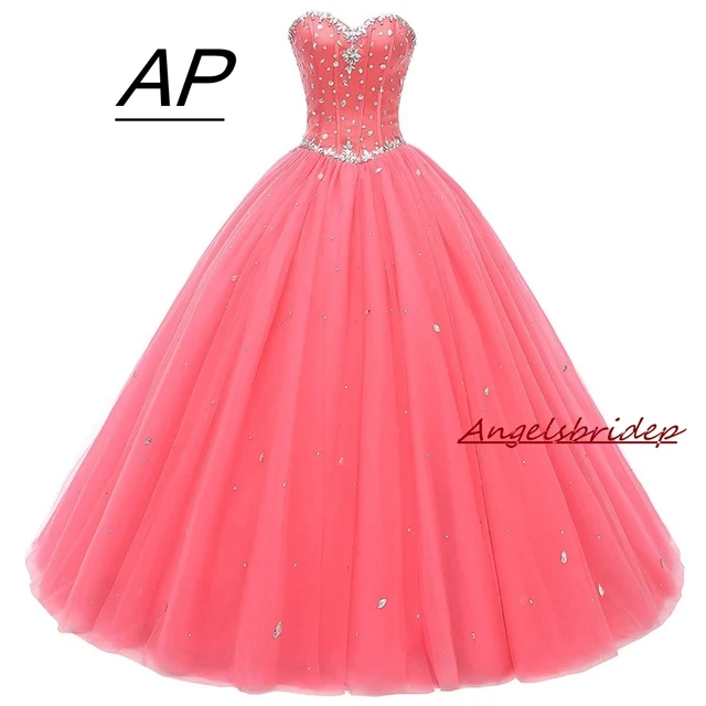 Angelsbrief querida vestido de baile vestidos quinceanera cristais de luxo vestidos debutante vestido de marmelo robe de soiree personalizado