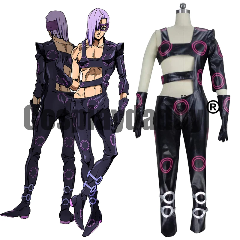 Golden Wind Vento Aureo La Squadra Esecuzioni Hitman Team Melone Outfit Anime Cosplay Costume S002