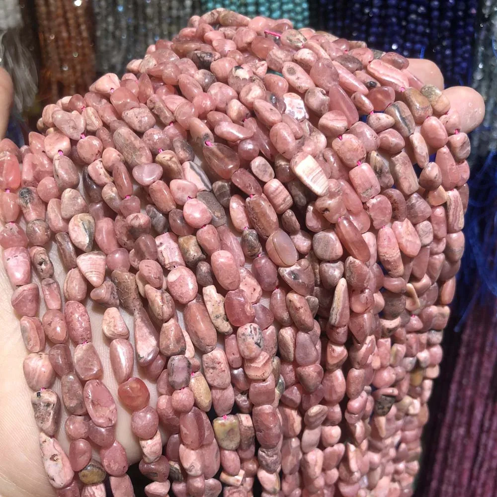 Wholesale Natural Argentine Rhodochrosite Beads Irregular Loose Beads for Jewelry Making DIY Bracelet Necklace Accessories 38cm