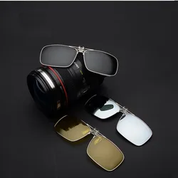 MYT_0303 Polarized Sunglasses Lens clip on glasses Night Vision Yellow Women Square Sun Glasses with Clips Unisex Clips