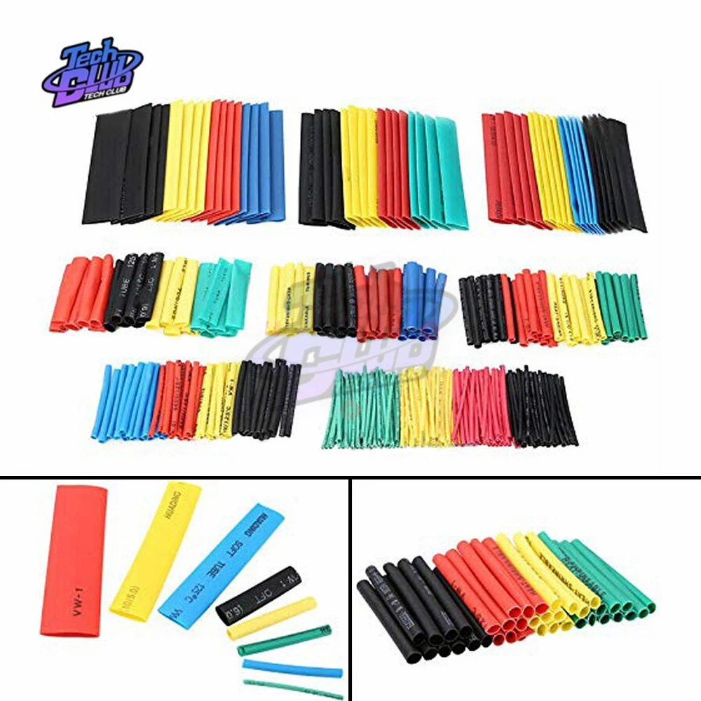 400 pz/lotto Set di tubi termorestringenti in poliolefina 8 dimensioni 1-14mm 2:1 tubi termorestringenti isolamento cavo termoretraibile