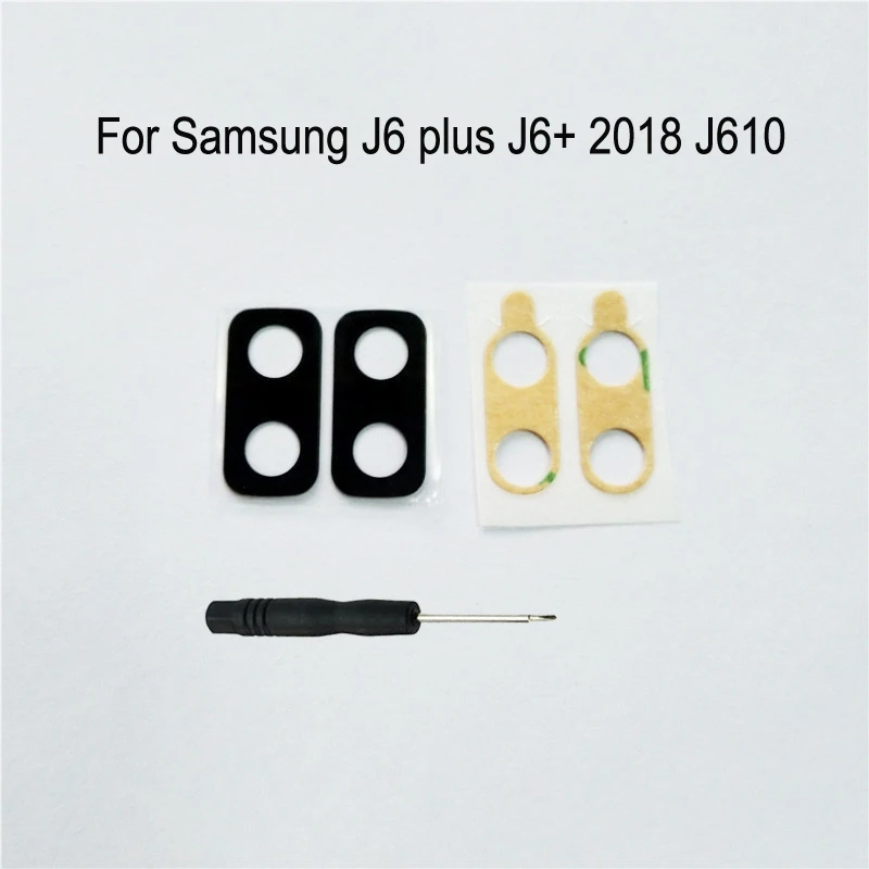 

Рамка для корпуса телефона Samsung Galaxy J6 Plus J6 + 2018 J610 J610F J610FN J610G, новая задняя камера, стеклянная крышка объектива + Инструменты