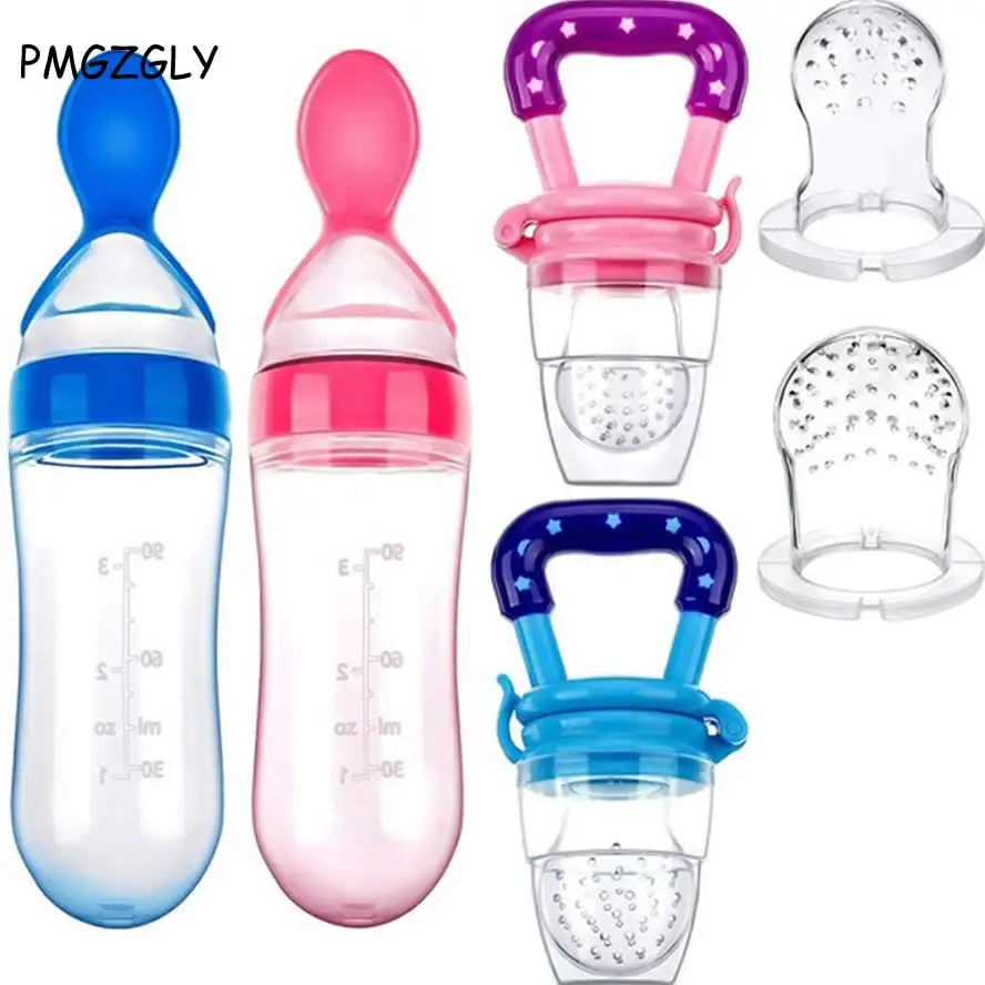 Squeeze Spoon Feeder Toddler Baby Silicone Rice Cereal Bottle Feeding Accessories Utensils For Newborn Cutlery Bottle Child