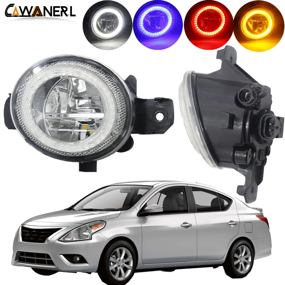 

2 X LED Angel Eye Fog Light For Nissan Sunny Sedan G10/N16 2012-2019 Car H11 Fog Lamp DRL Daytime Running Light 4000LM 12V