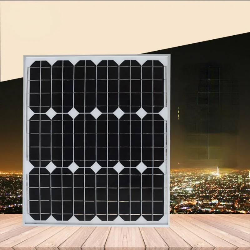 GY 50W Monocrystalline Silicon Solar Power Panel Rechargeable 12V Battery