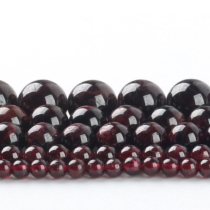 Wholesale Natural Dark Red Garnet Round Loose Stone Jewelry Beads 15.5\