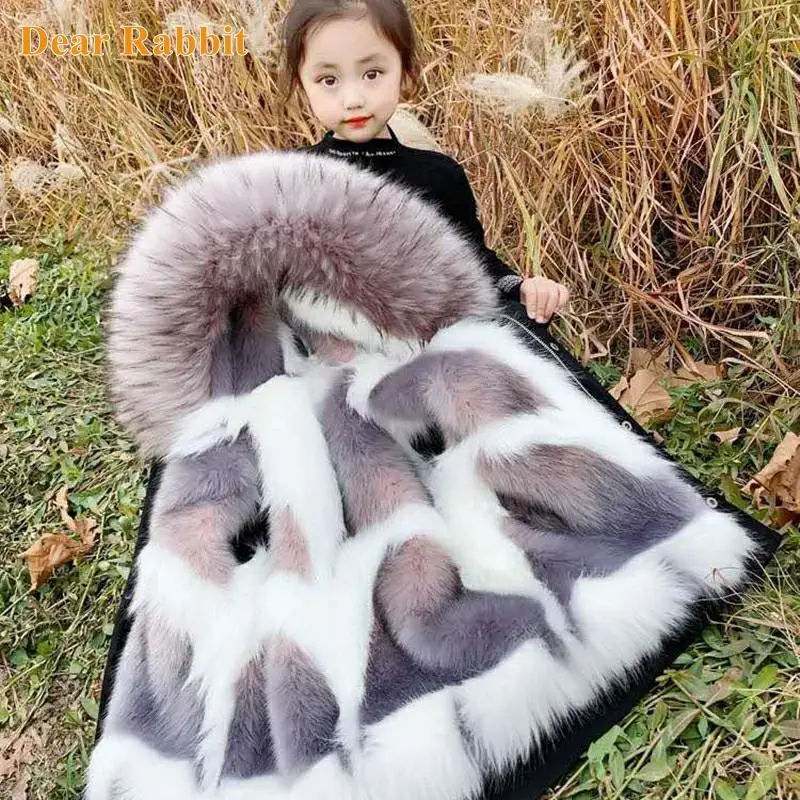 2024 Fashion Children's Winter warm parka for girl Thick big Faux Fur collar Coat kids Clothes Snowsuit Jacket overcoat clothing