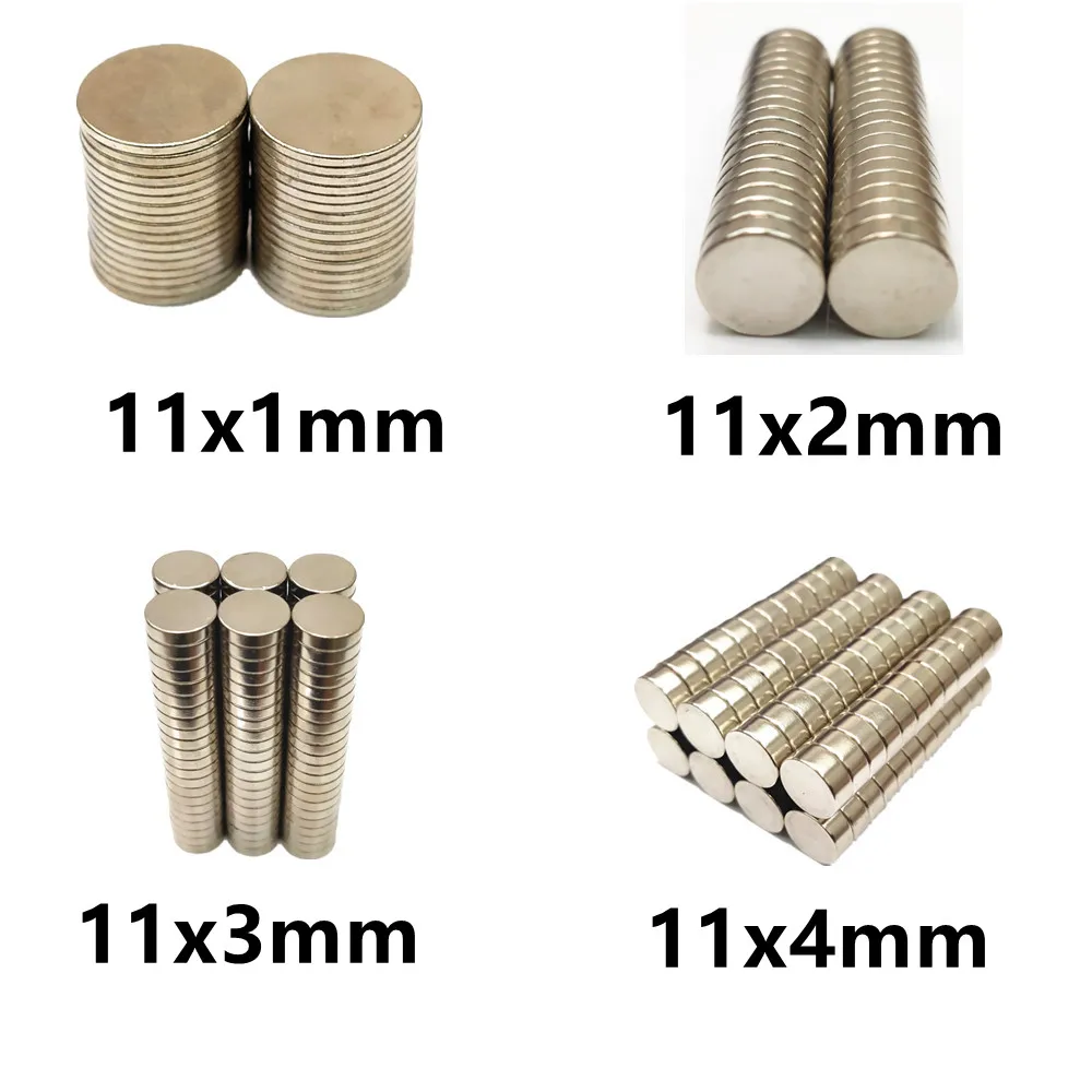 

10 20 50PCS/LOT NdFeB Magnet 11*1 11*2 11*3 11*4 N35 Disc MAGNET 11x1 11x2 11x3 11x4 Round Neodymium Speaker Magnets 11mm