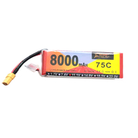 ZOP POWER 75C High Rate 11.1V 8000mAh UVA Lithium Polymer FPV RC drone battery with XT90 Connector for FPV Drone