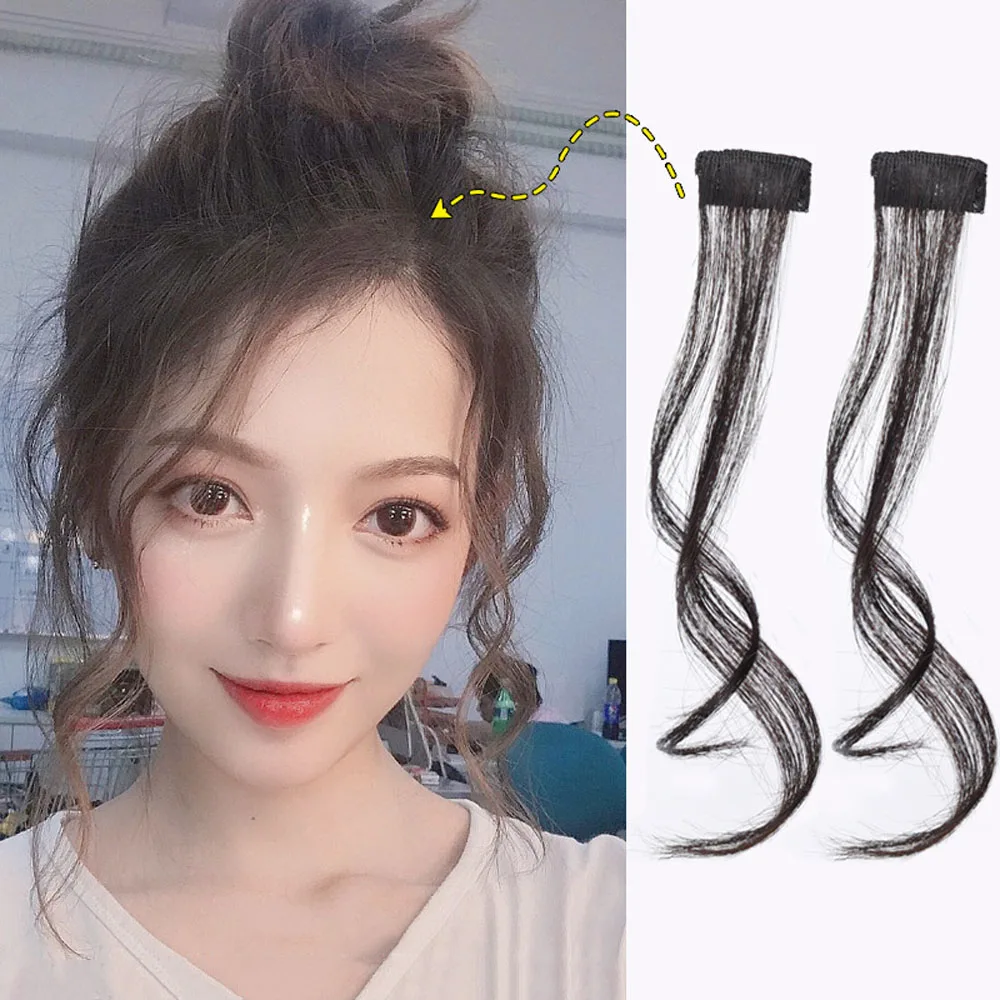 French Style Synthetic Air Bangs Women Fake Bangs Hair Piece Clip In Hair Extensions Blend Hair Clip In Hair Bangs Hairpiece