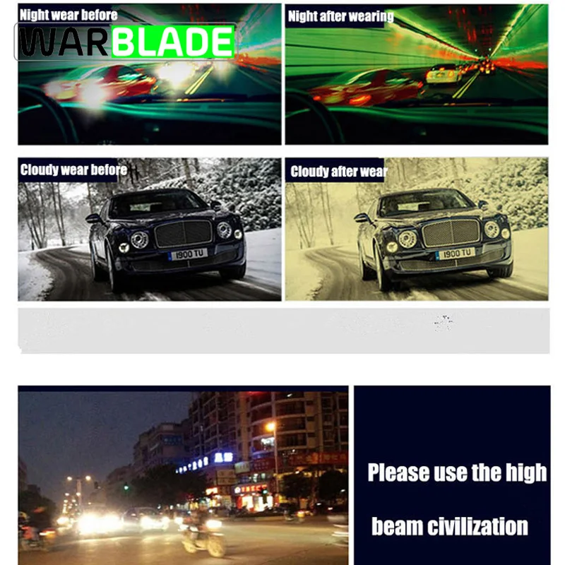 WaraBLade Night Vision Glasses Male Anti-glare HD Polarized Sunglasses Men Women Driving Glasses Yellow Driver Eyewear 1028