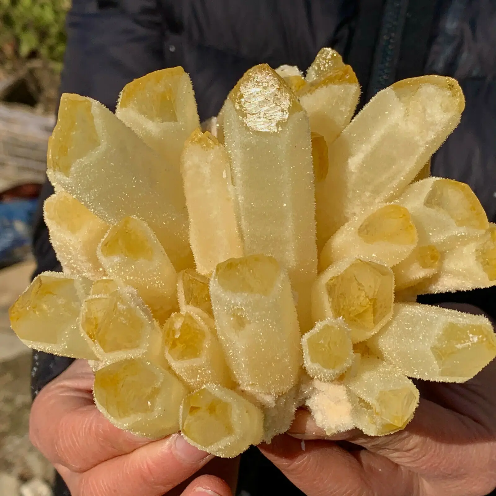 1000g Natural Yellow Ghost Phantom Quartz Crystal Cluster Healing Specimen home decoration office living room crystal decora 1pc