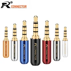 10pcs/lot 3.5mm Connector 4 Poles Stereo 3.5mm Male Plug Copper Tube Gold Plated Plug Headphone Earphone 4 PIN 3.5mm Jack