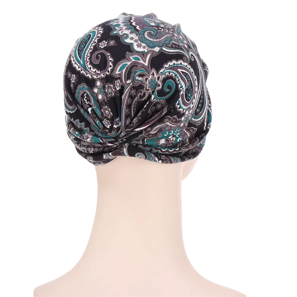 Turbante con estampado de moda para mujer, gorro de flores elásticas suaves, Hijabs interiores para la cabeza, Hijab musulmán