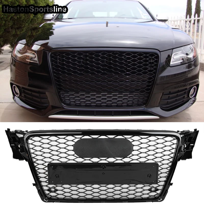 For Audi A4 B8 S4 S-Line Front Racing Grill Honeycomb Bumper Engine Mesh Guard 2009-2012 Not Fit RS4