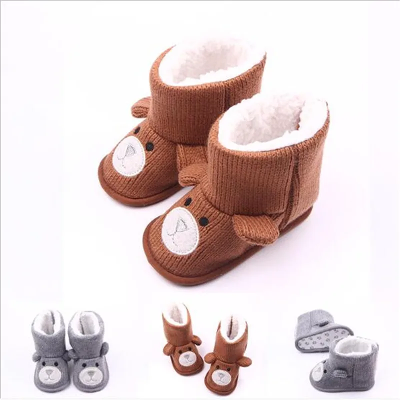 Newborn Baby Booties Lovely Warm Boy Girl Winter Shoes Toddler First Walkers Soft Anti-slip Infant Super Warm Shoes