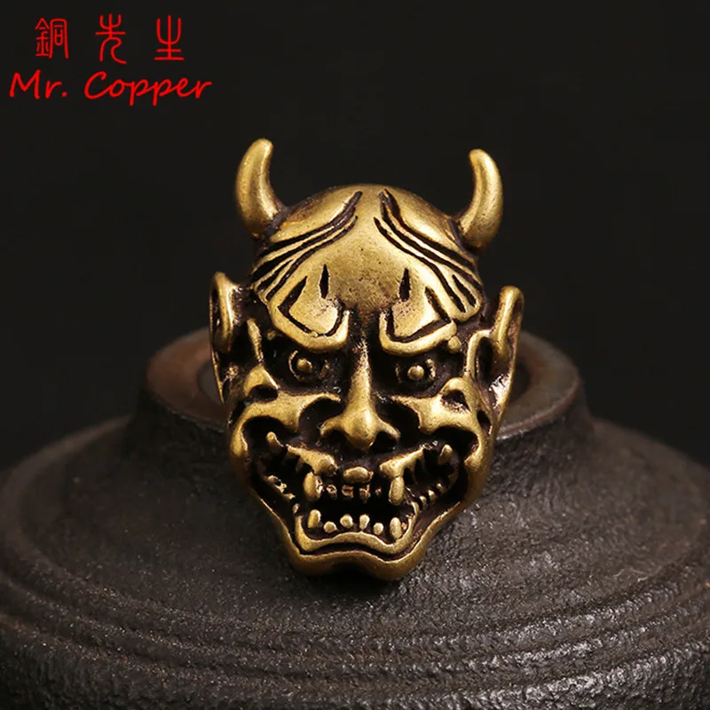 Solid Brass Goth Devil Skull Head Screwback Rivets Japanese Evil Hannya Mask Leather Craft Bag Wallet Garment Decoration Buttons